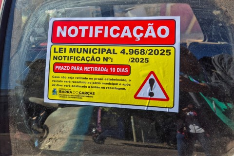 Fiscalização de veículos abandonados em vias públicas tem início em Barra do Garças