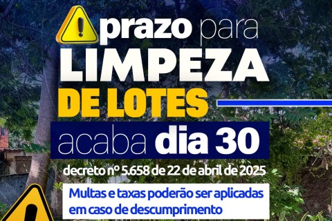 Prazo para limpeza de terrenos em Barra do Garças vai até a próxima sexta-feira, 30 de maio