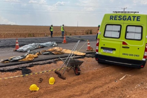 Três operários morrem esmagados por rolo compressor em obra na BR-163