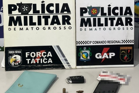 Polícia prende suspeito de roubo em Barra do Garças com drogas, munição e veículo